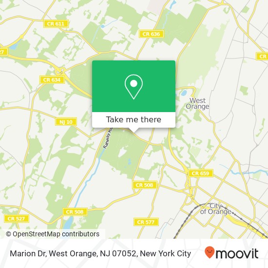 Mapa de Marion Dr, West Orange, NJ 07052