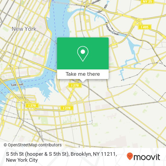 Mapa de S 5th St (hooper & S 5th St), Brooklyn, NY 11211