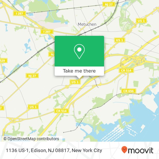 1136 US-1, Edison, NJ 08817 map