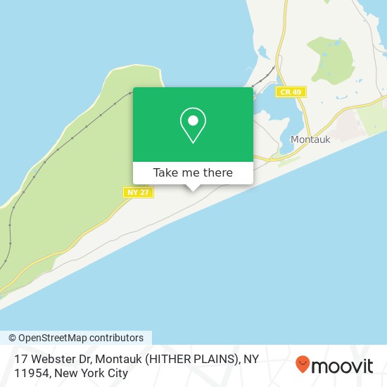 Mapa de 17 Webster Dr, Montauk (HITHER PLAINS), NY 11954
