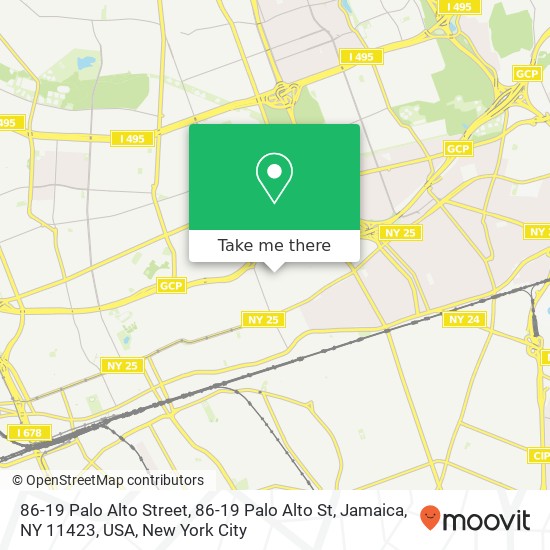 86-19 Palo Alto Street, 86-19 Palo Alto St, Jamaica, NY 11423, USA map