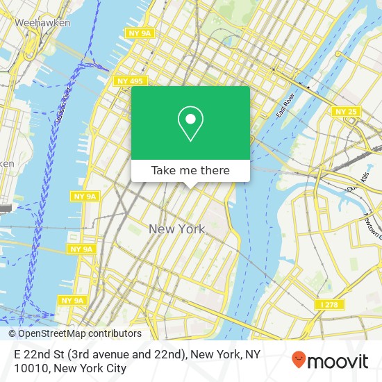 Mapa de E 22nd St (3rd avenue and 22nd), New York, NY 10010