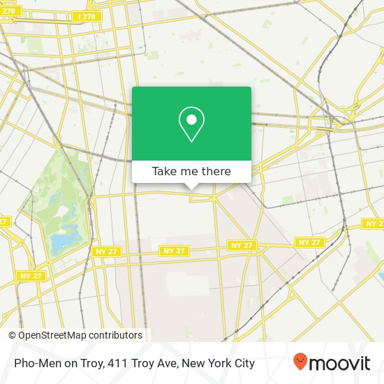 Mapa de Pho-Men on Troy, 411 Troy Ave