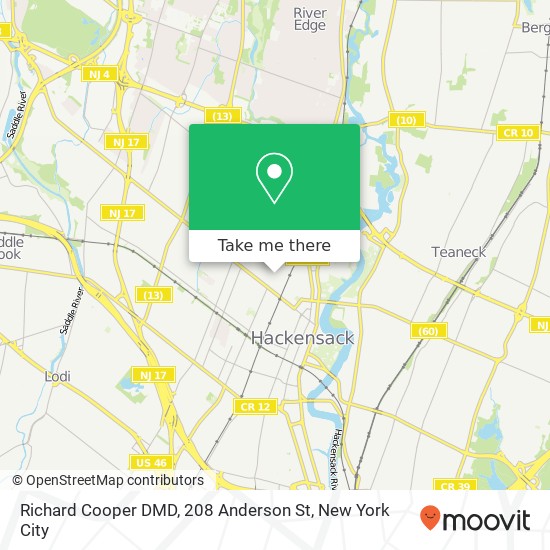 Mapa de Richard Cooper DMD, 208 Anderson St