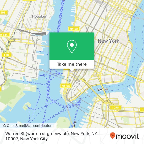 Mapa de Warren St (warren st greenwich), New York, NY 10007