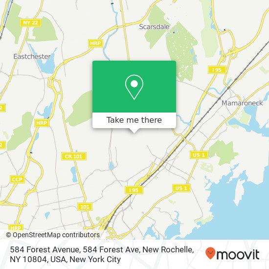 Mapa de 584 Forest Avenue, 584 Forest Ave, New Rochelle, NY 10804, USA
