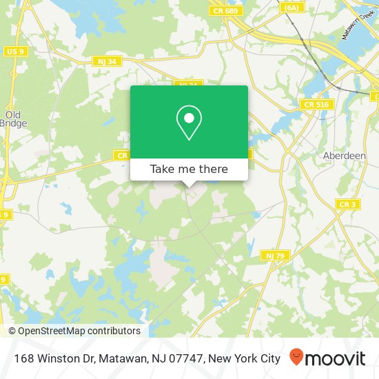 Mapa de 168 Winston Dr, Matawan, NJ 07747