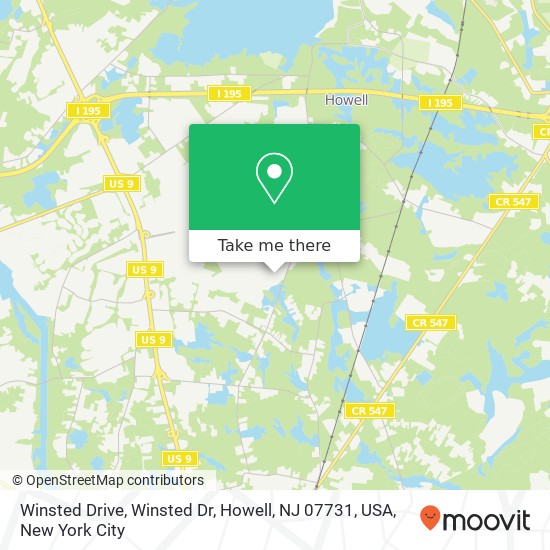 Mapa de Winsted Drive, Winsted Dr, Howell, NJ 07731, USA