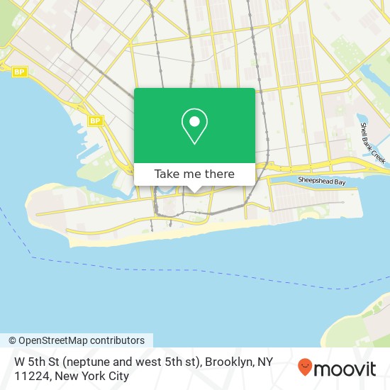 Mapa de W 5th St (neptune and west 5th st), Brooklyn, NY 11224