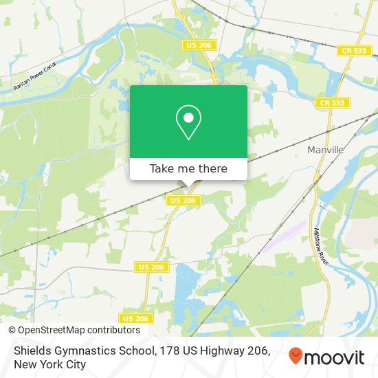 Mapa de Shields Gymnastics School, 178 US Highway 206