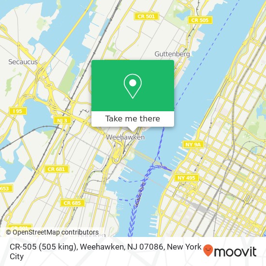 CR-505 (505 king), Weehawken, NJ 07086 map