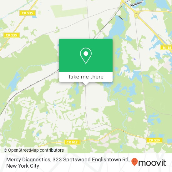 Mercy Diagnostics, 323 Spotswood Englishtown Rd map