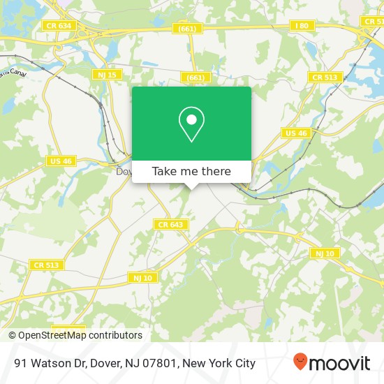 Mapa de 91 Watson Dr, Dover, NJ 07801