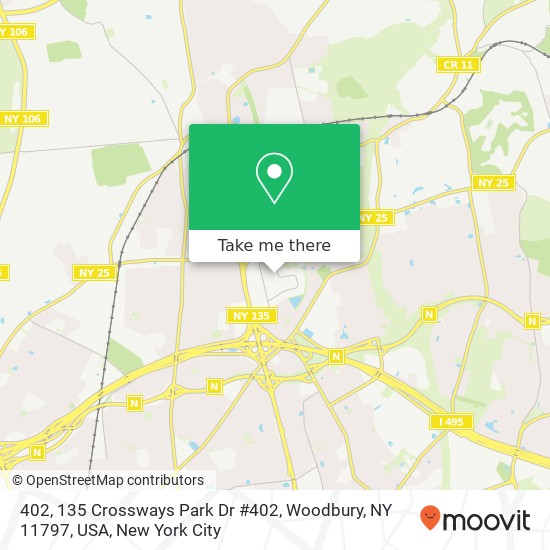 402, 135 Crossways Park Dr #402, Woodbury, NY 11797, USA map