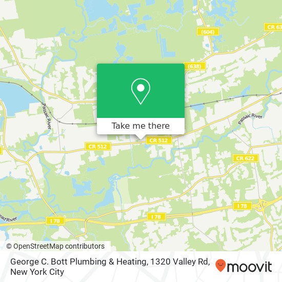 George C. Bott Plumbing & Heating, 1320 Valley Rd map