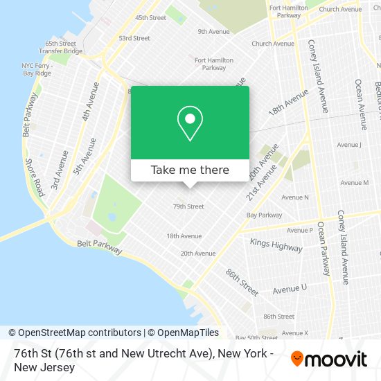 Mapa de 76th St (76th st and New Utrecht Ave)