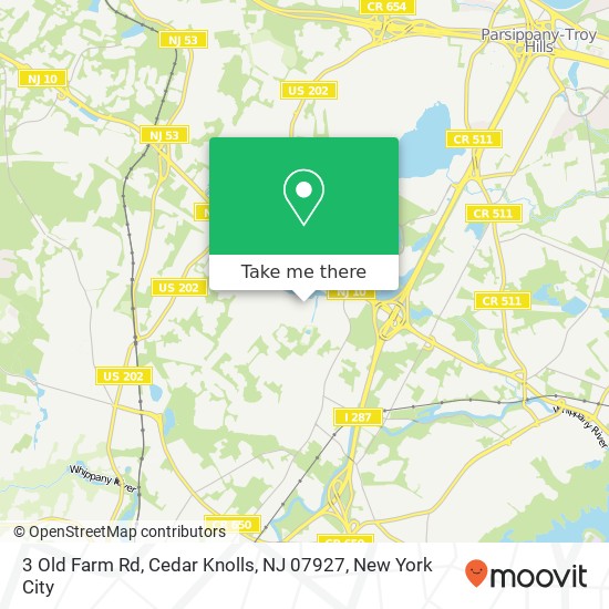 Mapa de 3 Old Farm Rd, Cedar Knolls, NJ 07927