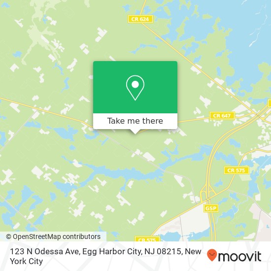 Mapa de 123 N Odessa Ave, Egg Harbor City, NJ 08215