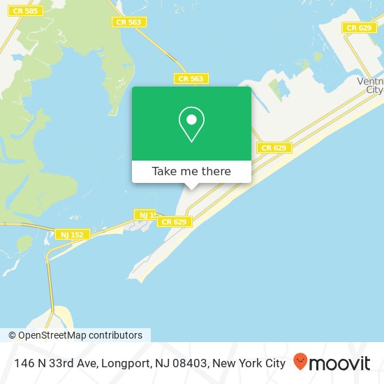 Mapa de 146 N 33rd Ave, Longport, NJ 08403