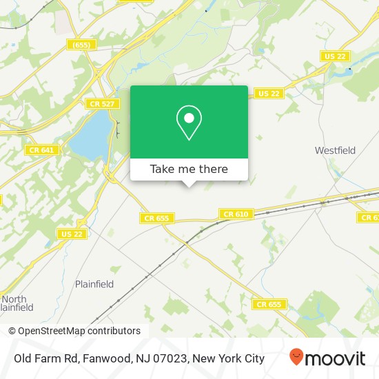 Mapa de Old Farm Rd, Fanwood, NJ 07023