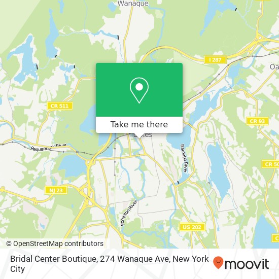 Mapa de Bridal Center Boutique, 274 Wanaque Ave