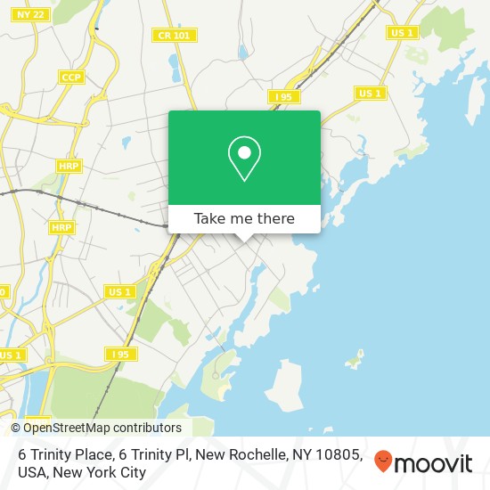 Mapa de 6 Trinity Place, 6 Trinity Pl, New Rochelle, NY 10805, USA