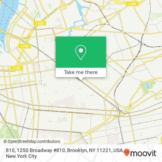 Mapa de 810, 1250 Broadway #810, Brooklyn, NY 11221, USA