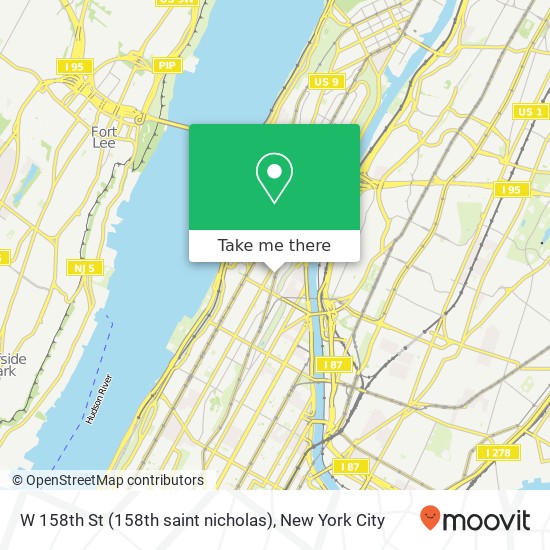 W 158th St (158th saint nicholas), New York, NY 10032 map