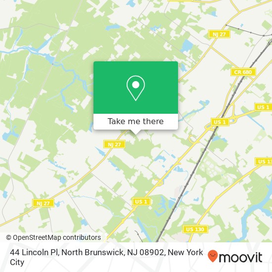 Mapa de 44 Lincoln Pl, North Brunswick, NJ 08902