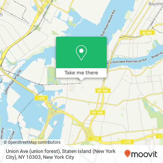 Union Ave (union forest), Staten Island (New York City), NY 10303 map