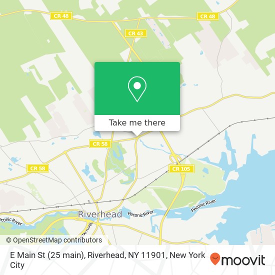 Mapa de E Main St (25 main), Riverhead, NY 11901