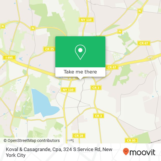 Mapa de Koval & Casagrande, Cpa, 324 S Service Rd