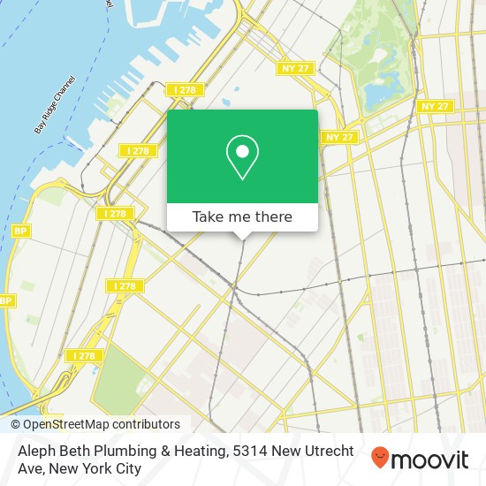 Aleph Beth Plumbing & Heating, 5314 New Utrecht Ave map