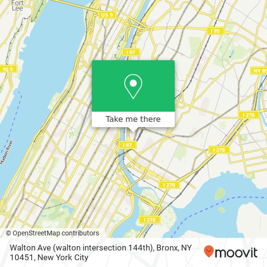 Mapa de Walton Ave (walton intersection 144th), Bronx, NY 10451