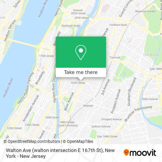 Walton Ave (walton intersection E 167th St) map
