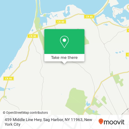 Mapa de 459 Middle Line Hwy, Sag Harbor, NY 11963