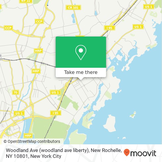 Woodland Ave (woodland ave liberty), New Rochelle, NY 10801 map