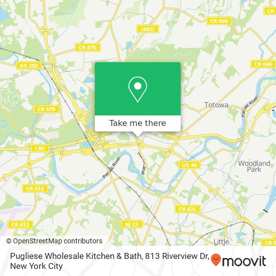 Mapa de Pugliese Wholesale Kitchen & Bath, 813 Riverview Dr