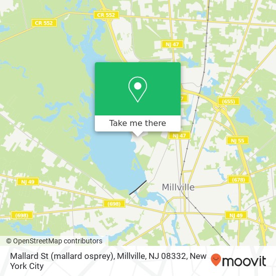 Mapa de Mallard St (mallard osprey), Millville, NJ 08332