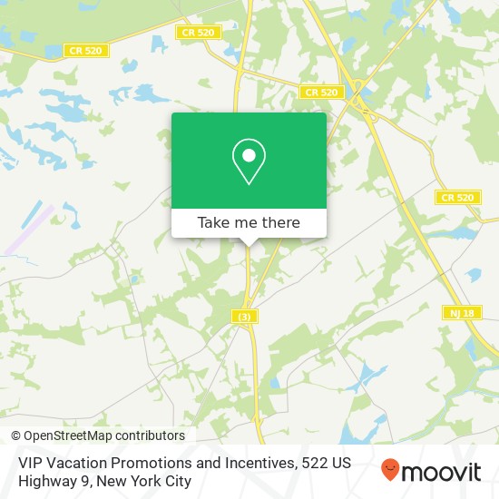 VIP Vacation Promotions and Incentives, 522 US Highway 9 map