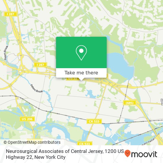 Neurosurgical Associates of Central Jersey, 1200 US Highway 22 map