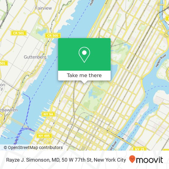 Rayze J. Simonson, MD, 50 W 77th St map