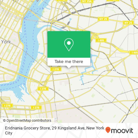 Eridnania Grocery Store, 29 Kingsland Ave map