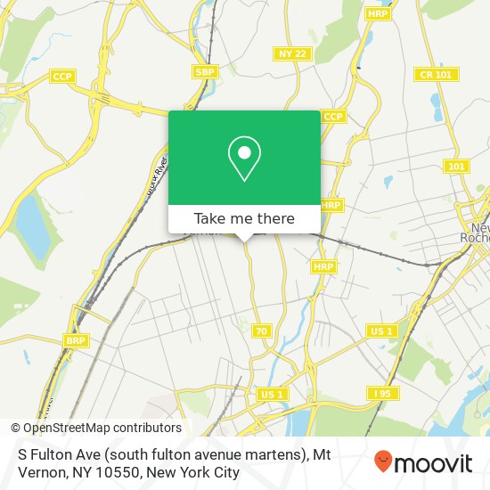 Mapa de S Fulton Ave (south fulton avenue martens), Mt Vernon, NY 10550