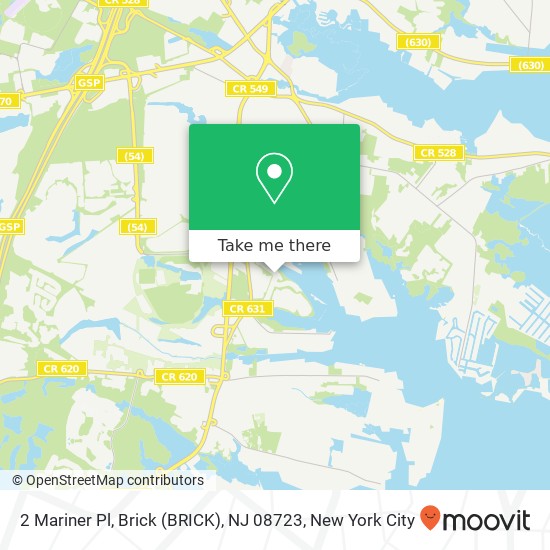 Mapa de 2 Mariner Pl, Brick (BRICK), NJ 08723