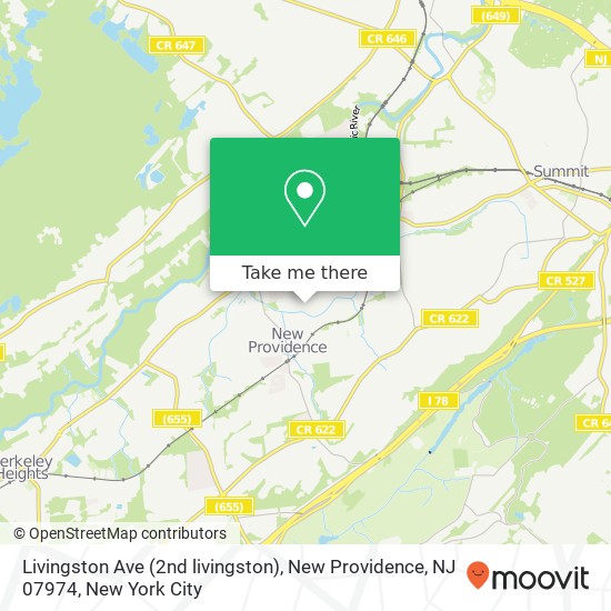 Mapa de Livingston Ave (2nd livingston), New Providence, NJ 07974