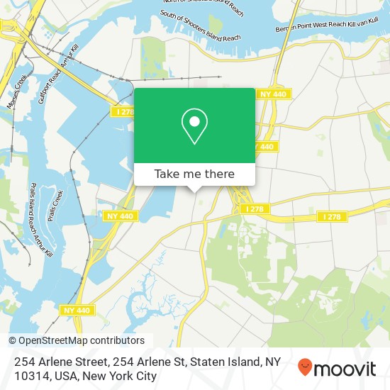 Mapa de 254 Arlene Street, 254 Arlene St, Staten Island, NY 10314, USA