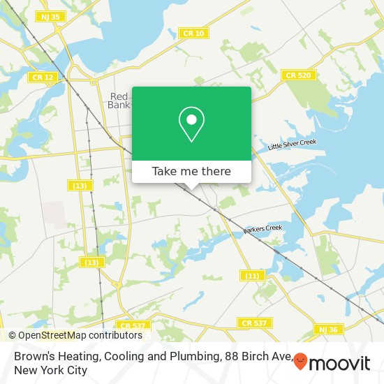 Mapa de Brown's Heating, Cooling and Plumbing, 88 Birch Ave