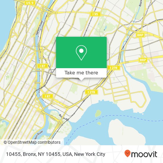 Mapa de 10455, Bronx, NY 10455, USA