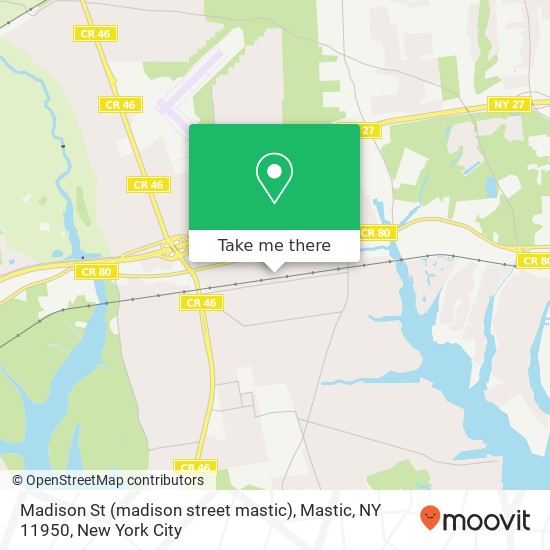 Mapa de Madison St (madison street mastic), Mastic, NY 11950